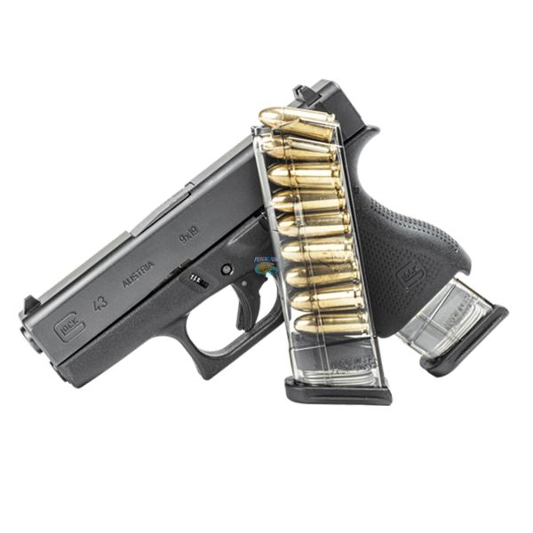 Carregador ETS GLOCK G43 Cal 9mm 9 Tiros Na Pesca Cia Armas