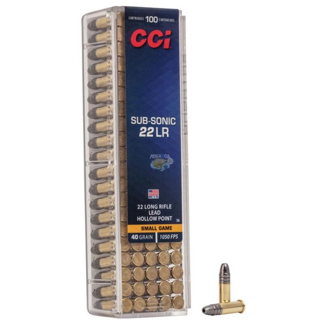 Bala CCI Subsonic Cal .22LR  LRHP 40gr C/100Un