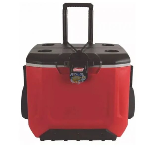 Caixa Térmica Coleman Rugged C/Rodas 55 QT 52L Vermelha