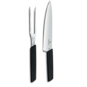 Conjunto Faca e garfo VictorInox Swiss Modern Black Carving  SET 6.9093.21G