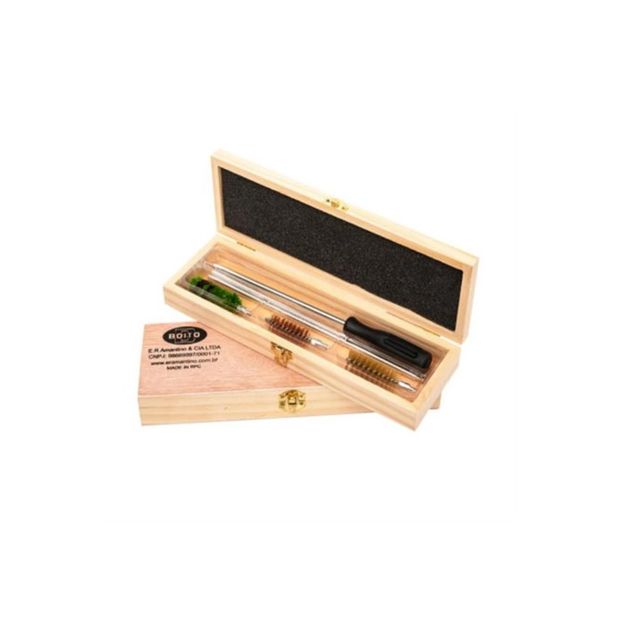 Kit De Limpeza Com Estojo De Madeira Calibre 12 Boito