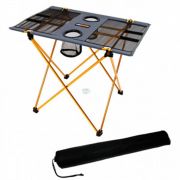 Mesa Cosmo para Camping Dobrável e Portátil com Porta Copos