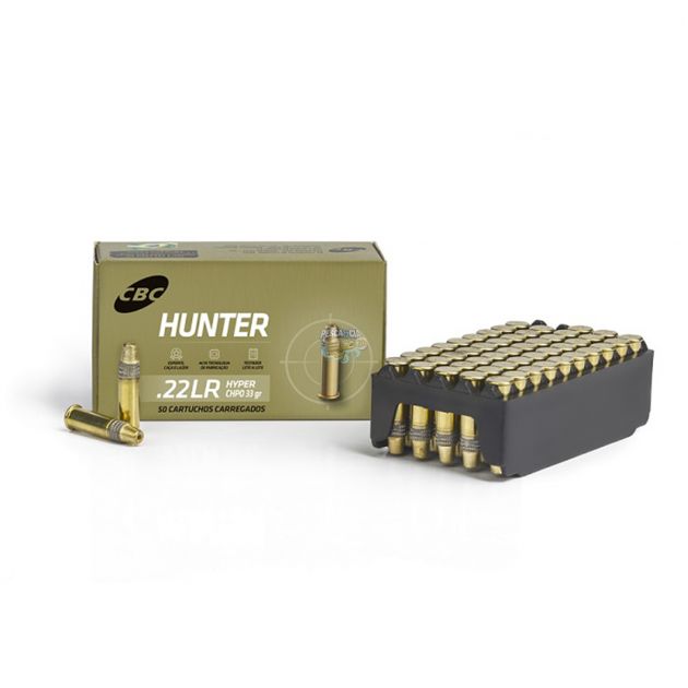 Munição CBC Hunter Hyper CHPO 22Lr 33Gr CX/ 50 Unidades