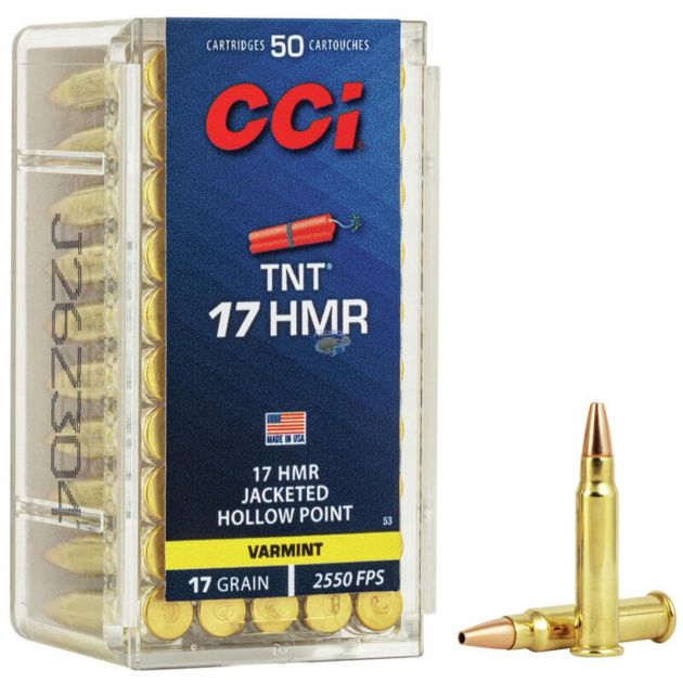 Munição CCI TNT Cal.17HMR 17Gr C/50UN