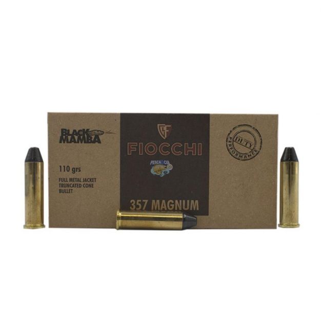 Munição Fiocchi  Black Mamba Cal. 357Mag FMJTC 110Gr C/50un