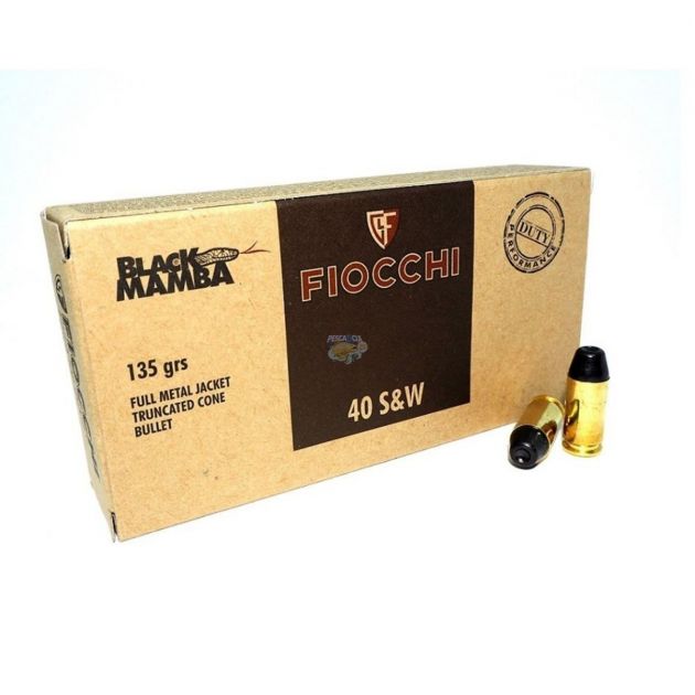 Munição Fiocchi Cal. 40S&W Black Mamba 135Gr CX/ 50 unidades