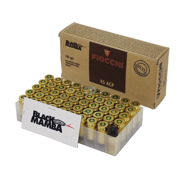 Munição Fiocchi Cal. 45ACP Black Mamba 185Gr Cx/ 50 unidades