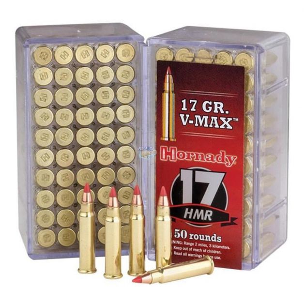 Munição Hornady  V-MAX Cal.17HMR 17gr C/50Un