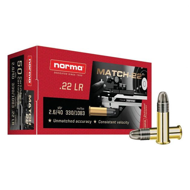 Munição Norma Cal. 22LR Match 40gr