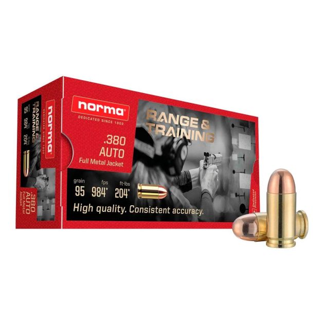 Munição Norma Ranger&Training Cal. 380AUTO FMJ 95GR Ref. 620140050