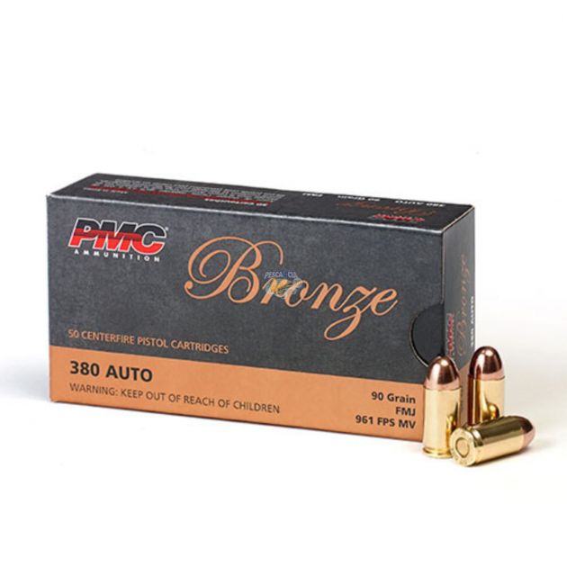 Munição PMC Cal.380ACP 90Gr FMJ Cx/50 Unidades