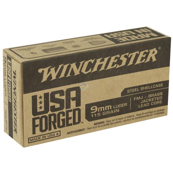 Munição Winchester USA Forged Cal mm Luger FMJ gr C un VENDA P CAC S na Pesca Cia Armas