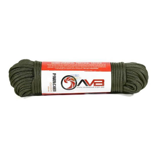 Paracord AVB de Sobrevivência verde 30,5m x 4mm