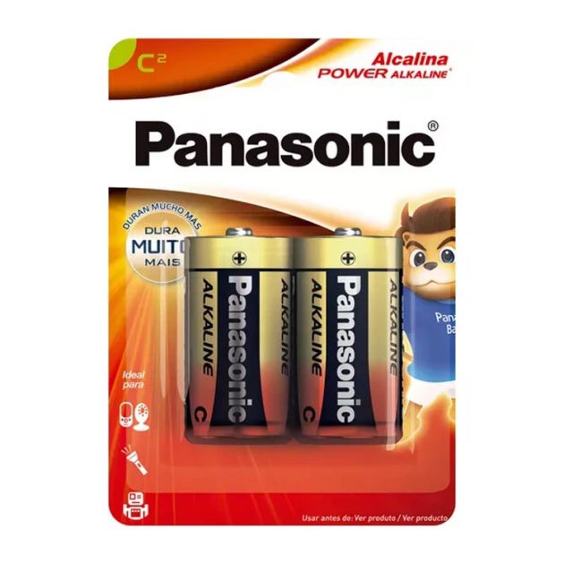 Pilha Alcalina 2C Média Panasonic